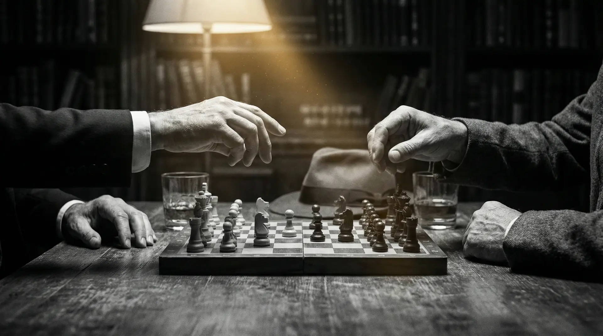 大尺度电影 艺术探索系列 - 非线性叙事，棋盘上的对弈象征命运的交错